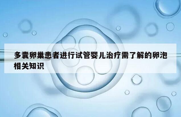 多囊卵巢患者进行试管婴儿治疗需了解的卵泡相关知识